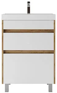 Тумба-умывальник напольный Домино Karlo 60 белый/дуб вотан DK5307T+4627173210164 Тумба-умывальник напольный Домино Karlo 60 белый/дуб вотан DK5307T+4627173210164, 3