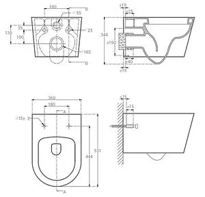 Унитаз подвесной безободковый Hansmann keramik Round Black черный матовый УНИ0022 Унитаз подвесной безободковый Hansmann keramik Round Black черный матовый УНИ0022, 2