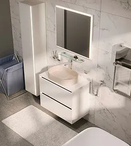 Шкаф-пенал подвесной Allen Brau Activity 35 R с подсветкой белый/чёрный браш 1.34001.WM Шкаф-пенал подвесной Allen Brau Activity 35 R с подсветкой белый/чёрный браш 1.34001.WM, 4