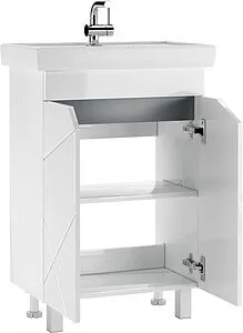 Тумба-умывальник напольный Домино Vector 54 белый DV6602T+4607152363500 Тумба-умывальник напольный Домино Vector 54 белый DV6602T+4607152363500, 4