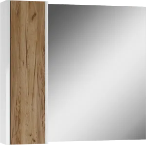 Шкаф-зеркало Домино Uno 80 дуб вотан/белый DU1513HZ Шкаф-зеркало Домино Uno 80 дуб вотан/белый DU1513HZ, 1
