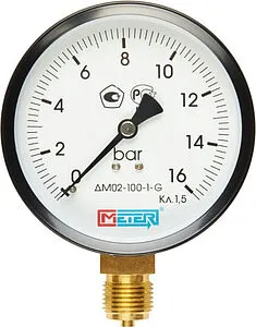 Манометр радиальный Meter ДМ 02-100-1-G 100мм 10 бар ½" 00691 Манометр радиальный Meter ДМ 02-100-1-G 100мм 10 бар ½" 00691, 1