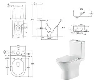Унитаз-компакт безободковый Hansmann keramik Compact New белый УНИ0023 Унитаз-компакт безободковый Hansmann keramik Compact New белый УНИ0023, 2