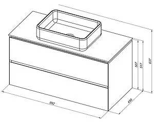 Тумба-умывальник подвесной Allen Brau Infinity 100 папирус 1.21003.PWM+ Тумба-умывальник подвесной Allen Brau Infinity 100 папирус 1.21003.PWM+, 2