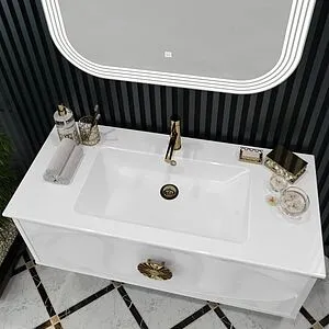 Тумба под умывальник подвесной Opadiris Ибица 120 белый глянец/золото 00-00007079 Тумба под умывальник подвесной Opadiris Ибица 120 белый глянец/золото 00-00007079, 4