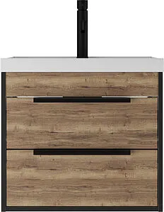 Тумба под умывальник подвесной Домино Bazis 60 дуб галифакс табак DA6102T Тумба под умывальник подвесной Домино Bazis 60 дуб галифакс табак DA6102T, 3