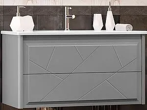 Тумба под умывальник подвесной Opadiris Луиджи 100 серый матовый 00-00006178 Тумба под умывальник подвесной Opadiris Луиджи 100 серый матовый 00-00006178, 1