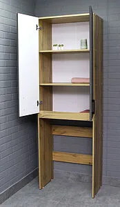 Шкаф над стиральной машиной Домино Craft 65 графит/дуб вотан DCr2219H Шкаф над стиральной машиной Домино Craft 65 графит/дуб вотан DCr2219H, 4