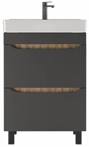 Тумба-умывальник напольная Домино Bruno 60 графит/дуб вотан DBr2901T+4607152361674 Тумба-умывальник напольная Домино Bruno 60 графит/дуб вотан DBr2901T+4607152361674, 3
