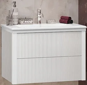 Тумба-умывальник подвесной Opadiris Рубинно 80 белый глянц 00-00007341+640177 Тумба-умывальник подвесной Opadiris Рубинно 80 белый глянц 00-00007341+640177, 1