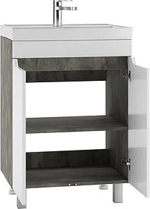 Тумба-умывальник напольная Айсберг Мечта 60 белый/бетон DM2332T+4607152361674 Тумба-умывальник напольная Айсберг Мечта 60 белый/бетон DM2332T+4607152361674, 4
