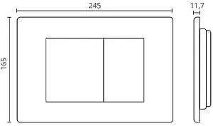 Клавиша смыва для унитаза CTESI Steel BK0202140 нержавеющая сталь Клавиша смыва для унитаза CTESI Steel BK0202140 нержавеющая сталь, 2