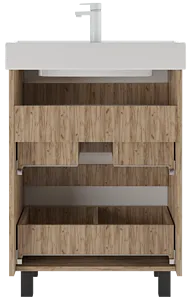 Тумба-умывальник напольная Домино Bruno 60 белый/дуб вотан DBr2903T+4607152361674 Тумба-умывальник напольная Домино Bruno 60 белый/дуб вотан DBr2903T+4607152361674, 5