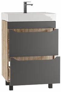 Тумба-умывальник напольная Домино Bruno 60 графит/дуб вотан DBr2901T+4607152361674 Тумба-умывальник напольная Домино Bruno 60 графит/дуб вотан DBr2901T+4607152361674, 4