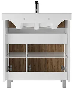 Тумба под умывальник напольный Домино Uno 80 дуб вотан/белый DU1507T Тумба под умывальник напольный Домино Uno 80 дуб вотан/белый DU1507T, 5