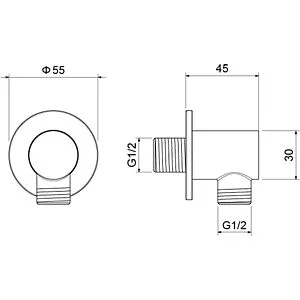 Шланговое подключение Aquatek чёрный матовый AQ2456MB Шланговое подключение Aquatek чёрный матовый AQ2456MB, 2