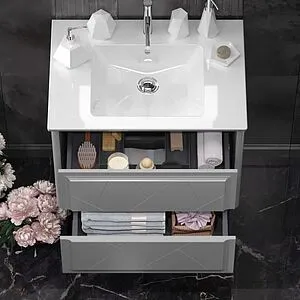 Тумба-умывальник подвесная Opadiris Луиджи 70 серый матовый 00-00005953+050200-u-01 Тумба-умывальник подвесная Opadiris Луиджи 70 серый матовый 00-00005953+050200-u-01, 3