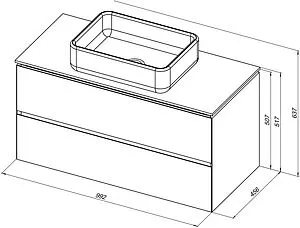 Тумба-умывальник подвесной Allen Brau Infinity 100 олива 1.21003.CGM+ Тумба-умывальник подвесной Allen Brau Infinity 100 олива 1.21003.CGM+, 2