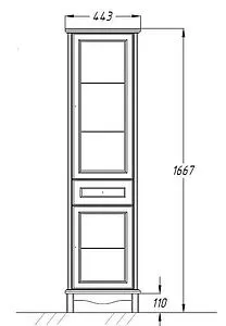 Шкаф-пенал напольный Opadiris Омега 45 L слоновая кость 00-00001616 Шкаф-пенал напольный Opadiris Омега 45 L слоновая кость 00-00001616, 2
