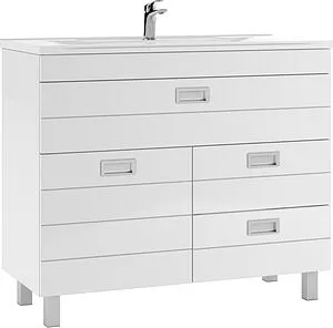 Тумба-умывальник напольный Домино Cube 100 белый DC5001T+4640021065204 Тумба-умывальник напольный Домино Cube 100 белый DC5001T+4640021065204, 1