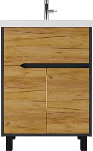 Тумба-умывальник напольная Домино Karat 60 дуб вотан/антрацит DK3210T+4627173210164 Тумба-умывальник напольная Домино Karat 60 дуб вотан/антрацит DK3210T+4627173210164, 4