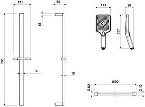 Душевая стойка Aquatek Либра чёрный матовый AQ2019MB Душевая стойка Aquatek Либра чёрный матовый AQ2019MB, 2