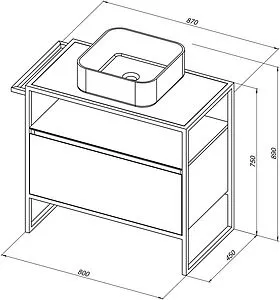Тумба-умывальник напольная Allen Brau Priority 80 папирус 1.31002.PWM+ Тумба-умывальник напольная Allen Brau Priority 80 папирус 1.31002.PWM+, 2