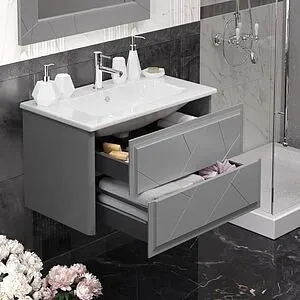 Тумба под умывальник подвесной Opadiris Луиджи 80 серый матовый 00-00006180 Тумба под умывальник подвесной Opadiris Луиджи 80 серый матовый 00-00006180, 5