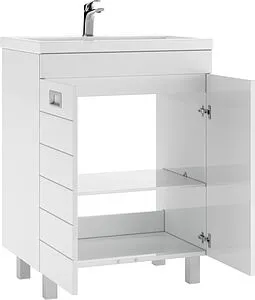 Тумба-умывальник напольная Домино Cube 65 белый DC5002T+4627173210096 Тумба-умывальник напольная Домино Cube 65 белый DC5002T+4627173210096, 4