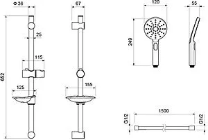 Душевая стойка Aquatek Оберон хром AQ2014CR Душевая стойка Aquatek Оберон хром AQ2014CR, 2
