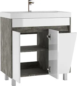 Тумба-умывальник напольная Домино Karlo 80 белый/бетон DK5311T+4627173210188 Тумба-умывальник напольная Домино Karlo 80 белый/бетон DK5311T+4627173210188, 4