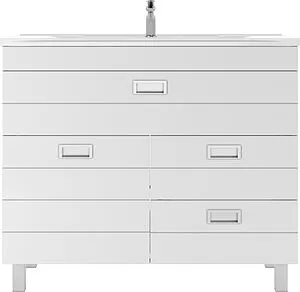 Тумба-умывальник напольный Домино Cube 100 белый DC5001T+4640021065204 Тумба-умывальник напольный Домино Cube 100 белый DC5001T+4640021065204, 3