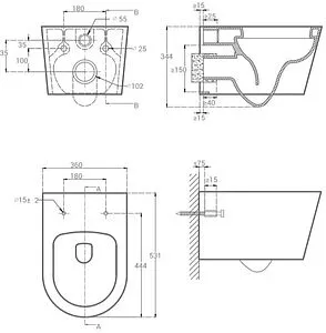 Унитаз подвесной безободковый Hansmann keramik Round Grey серый матовый УНИ0021 Унитаз подвесной безободковый Hansmann keramik Round Grey серый матовый УНИ0021, 2