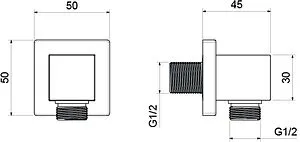 Шланговое подключение Aquatek чёрный матовый AQ2458MB Шланговое подключение Aquatek чёрный матовый AQ2458MB, 2