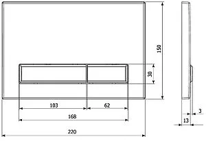 Клавиша смыва для унитаза KK-POL M08 350/PPC/114-00-00 черный матовый Клавиша смыва для унитаза KK-POL M08 350/PPC/114-00-00 черный матовый, 2