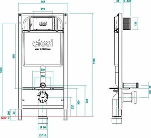 Инсталляция для подвесного унитаза CTESI Solid BK0200240 Инсталляция для подвесного унитаза CTESI Solid BK0200240, 2
