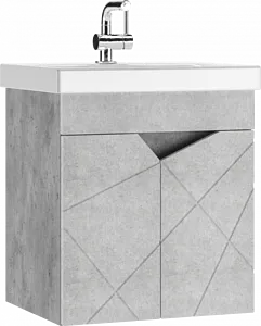 Тумба под умывальник подвесной Домино Vector 50 метрополитан грей/бетон серый DV6609T Тумба под умывальник подвесной Домино Vector 50 метрополитан грей/бетон серый DV6609T, 1