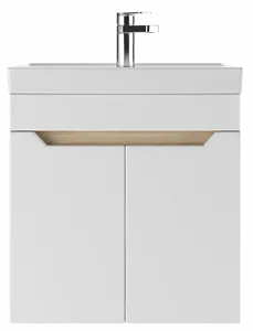 Тумба-умывальник подвесной Айсберг Мечта 50 белый/дуб сонома DM2315T+4607152361544 Тумба-умывальник подвесной Айсберг Мечта 50 белый/дуб сонома DM2315T+4607152361544, 3