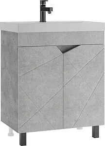Тумба-умывальник напольный Домино Vector 70 метрополитан грей/бетон серый DV6613T+4627173210171 Тумба-умывальник напольный Домино Vector 70 метрополитан грей/бетон серый DV6613T+4627173210171, 1