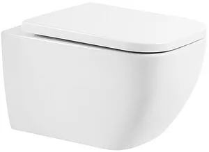 Унитаз подвесной безободковый BelBagno Alpina белый BB10100CHR/SC Унитаз подвесной безободковый BelBagno Alpina белый BB10100CHR/SC, 1