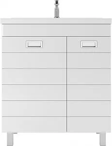 Тумба-умывальник напольный Домино Cube 75 белый DC5003T+4627173210102 Тумба-умывальник напольный Домино Cube 75 белый DC5003T+4627173210102, 3