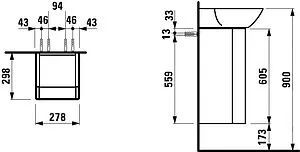 Тумба под умывальник подвесной Laufen Ino 27.8 L белый матовый 4.2530.1.030.170.1 Тумба под умывальник подвесной Laufen Ino 27.8 L белый матовый 4.2530.1.030.170.1, 2