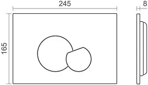 Клавиша смыва для унитаза CTESI Thea BK0202166 графит Клавиша смыва для унитаза CTESI Thea BK0202166 графит, 2
