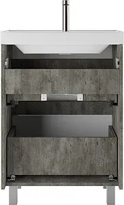 Тумба-умывальник напольный Домино Karlo 60 белый/бетон DK5314T+4627173210164 Тумба-умывальник напольный Домино Karlo 60 белый/бетон DK5314T+4627173210164, 5