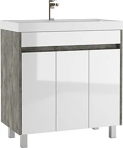 Тумба-умывальник напольный Домино Karlo 80 белый/бетон DK5311T+4627173210188 Тумба-умывальник напольный Домино Karlo 80 белый/бетон DK5311T+4627173210188, 1