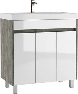 Тумба-умывальник напольная Домино Karlo 80 белый/бетон DK5311T+4627173210188 Тумба-умывальник напольная Домино Karlo 80 белый/бетон DK5311T+4627173210188, 1