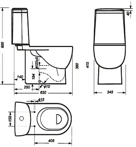 Унитаз-компакт Sanita Luxe Fest белый WC.CC/Fest/2-DM/WHT.G/S1 Унитаз-компакт Sanita Luxe Fest белый WC.CC/Fest/2-DM/WHT.G/S1, 2