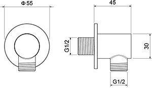 Шланговое подключение Aquatek хром AQ2456CR Шланговое подключение Aquatek хром AQ2456CR, 2