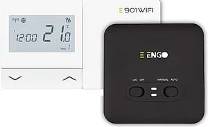 Беспроводной комнатный терморегулятор Wi-Fi ENGO белый/черный E901-WIFI Беспроводной комнатный терморегулятор Wi-Fi ENGO белый/черный E901-WIFI, 1