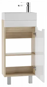 Тумба-умывальник напольный Айсберг Мечта 40 белый/дуб сонома DM2311T+4607152362107 Тумба-умывальник напольный Айсберг Мечта 40 белый/дуб сонома DM2311T+4607152362107, 4